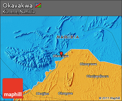 Political 3D Map of Okavakwa