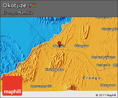 Political 3D Map of Okotjize