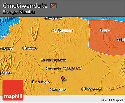 Political 3D Map of Omutiwanduka