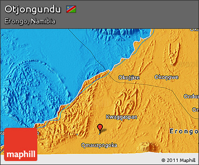 Political 3D Map of Otjongundu