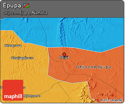 Political 3D Map of Epupa