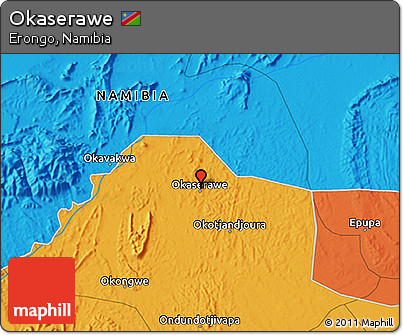 Political 3D Map of Okaserawe
