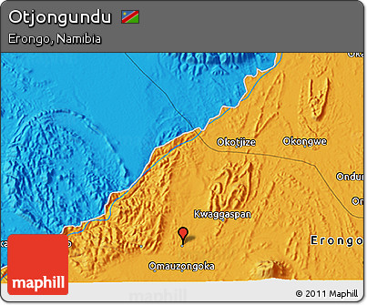 Political 3D Map of Otjongundu