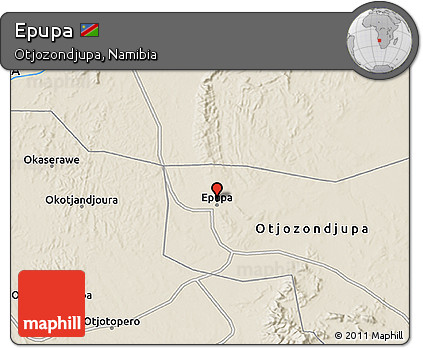 Shaded Relief 3D Map of Epupa