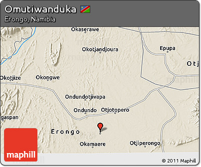 Shaded Relief 3D Map of Omutiwanduka