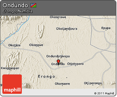 Shaded Relief 3D Map of Ondundo