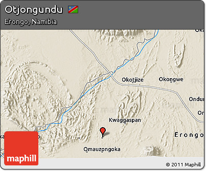 Shaded Relief 3D Map of Otjongundu
