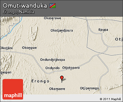 Shaded Relief 3D Map of Omutiwanduka