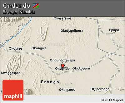 Shaded Relief 3D Map of Ondundo