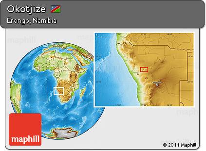 Physical Location Map of Okotjize