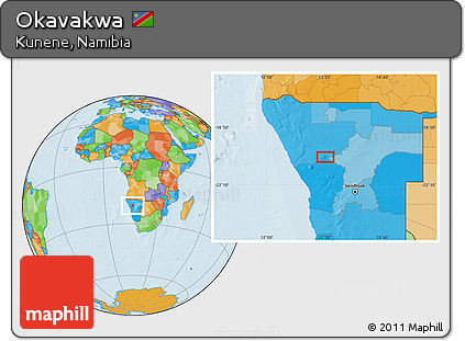 Political Location Map of Okavakwa
