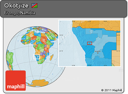 Political Location Map of Okotjize