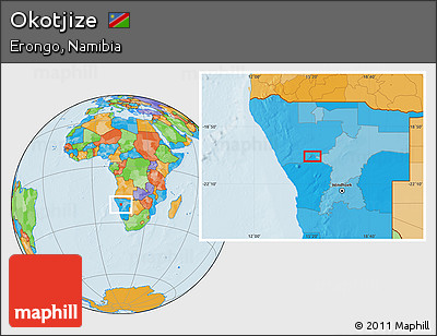 Political Location Map of Okotjize