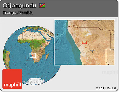 Satellite Location Map of Otjongundu