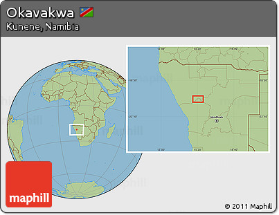 Savanna Style Location Map of Okavakwa