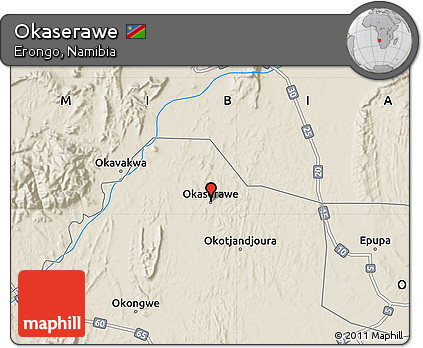 Shaded Relief Map of Okaserawe
