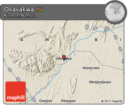Shaded Relief Map of Okavakwa