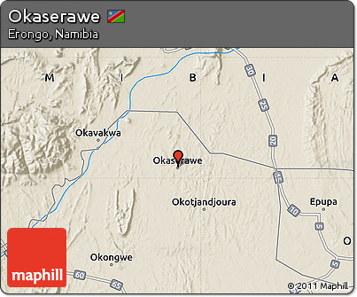 Shaded Relief Map of Okaserawe