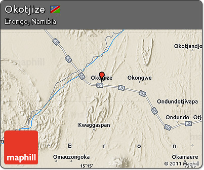Shaded Relief Map of Okotjize
