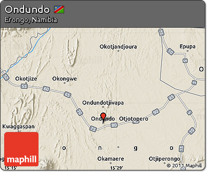 Shaded Relief Map of Ondundo
