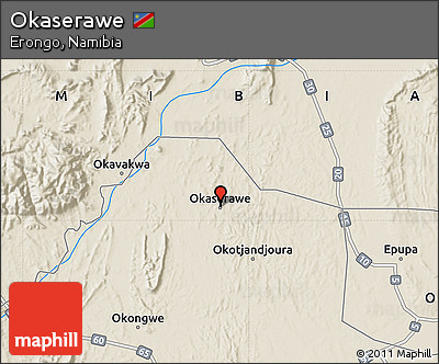 Shaded Relief Map of Okaserawe