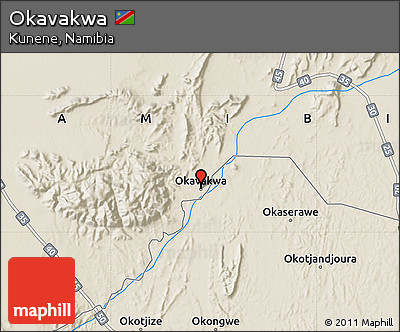 Shaded Relief Map of Okavakwa