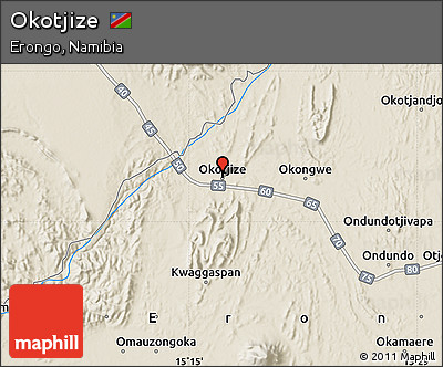 Shaded Relief Map of Okotjize