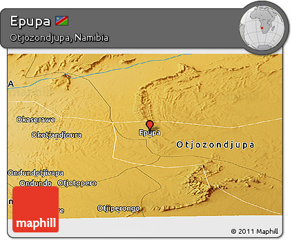 Physical Panoramic Map of Epupa