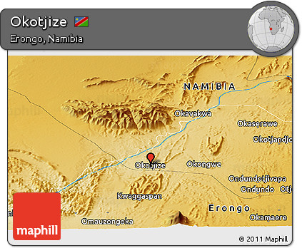 Physical Panoramic Map of Okotjize