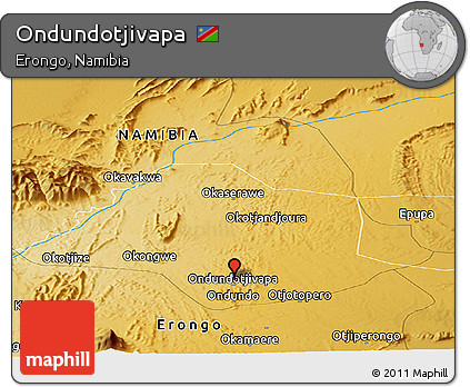 Physical Panoramic Map of Ondundotjivapa
