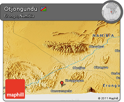 Physical Panoramic Map of Otjongundu