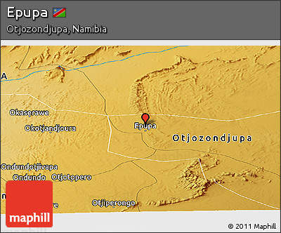 Physical Panoramic Map of Epupa