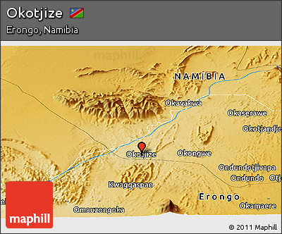 Physical Panoramic Map of Okotjize