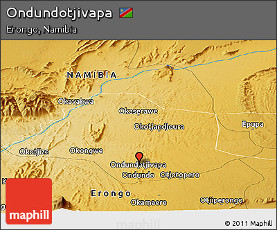 Physical Panoramic Map of Ondundotjivapa