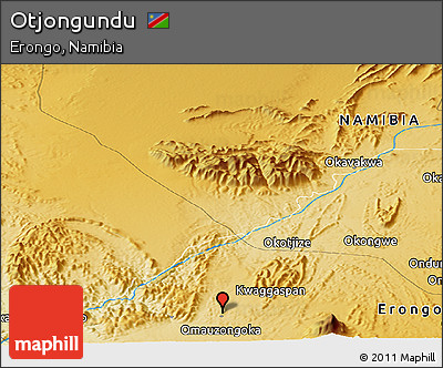Physical Panoramic Map of Otjongundu