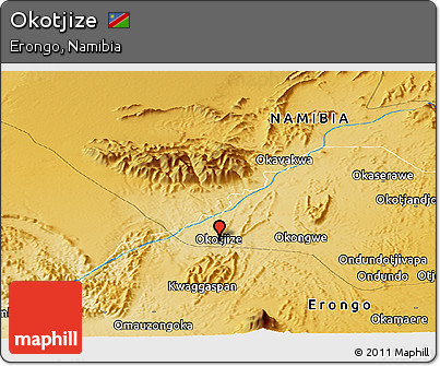 Physical Panoramic Map of Okotjize
