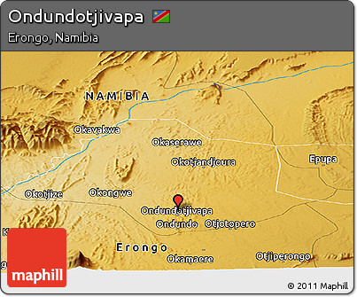 Physical Panoramic Map of Ondundotjivapa