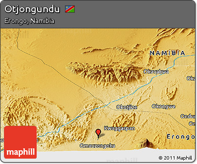Physical Panoramic Map of Otjongundu