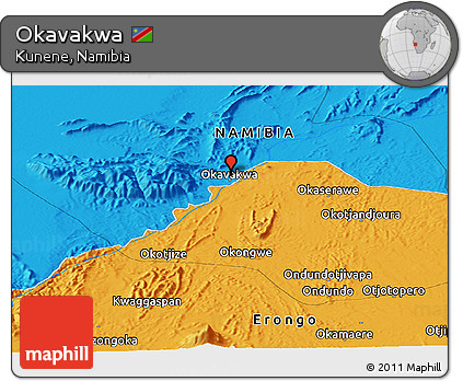 Political Panoramic Map of Okavakwa