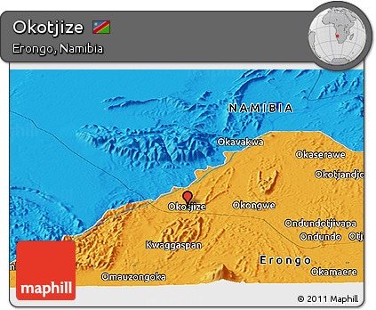 Political Panoramic Map of Okotjize