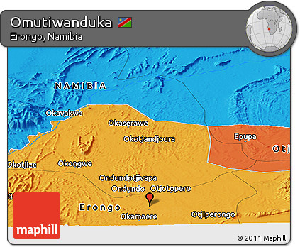Political Panoramic Map of Omutiwanduka