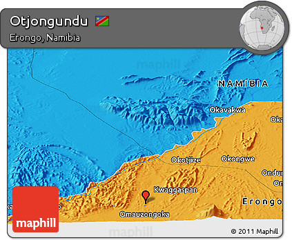 Political Panoramic Map of Otjongundu