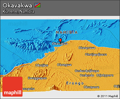 Political Panoramic Map of Okavakwa