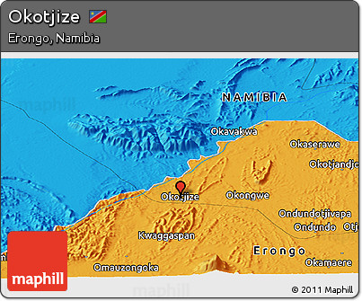 Political Panoramic Map of Okotjize