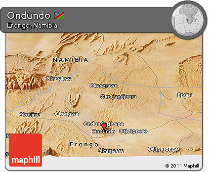 Satellite Panoramic Map of Ondundo
