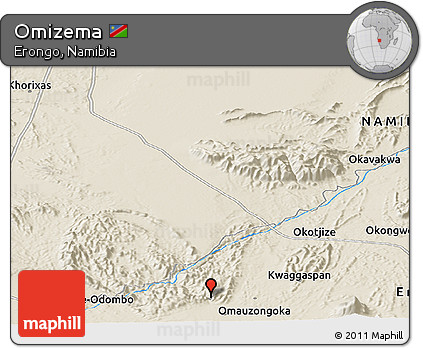 Shaded Relief Panoramic Map of Omizema