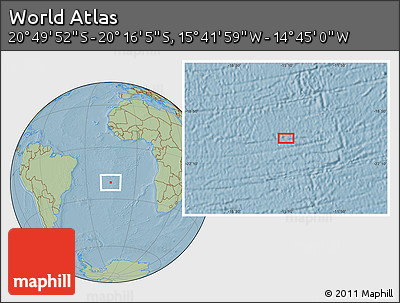 Savanna Style Location Map of the Area around 20° 32' 59" S, 15° 13' 29" W, hill shading
