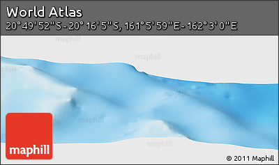 Physical Panoramic Map of the Area around 20° 32' 59" S, 161° 34' 29" E