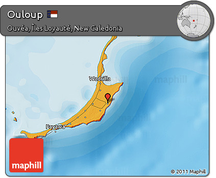 Political 3D Map of Ouloup
