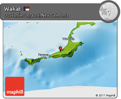 Physical Panoramic Map of Wakat